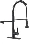 Drinking Water Faucet: Kitchen pull-down water filtration faucet and bar sink filtration faucet, featuring a matte black stainless steel finish.