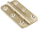 4 PCS Brushed Solid Brass Butt Hinges 2 Inch for Cabinet Doors, Trunks, Wood, Chest Lid, Crafts, Jewelry Box and Small Wooden Boxes, Furnitures, Round Corner Mortise Brass Hinge with Screws