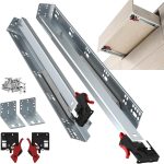 1 Pair Undermount Drawer Slides 12 Inch 80 lb Load Capacity Soft Close Full Extension Ball Bearing Hidden Bottom Mount Rails Locking Devices Concealed Runners(with Bracket)
