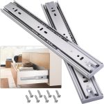 Soft Close Stainless Steel Drawer Slides 1 Pair Full Extension 10 12 14 16 18 20 22 24 inch Side Mount Dresser Cabinet Replacement Ball Bearing Rails Runner 100LB (Stainless soft close 12 Inch)