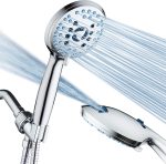 High-Pressure 8-Mode Handheld Showerhead — Clog-Resistant Nozzles, Built-in Power Wash Function (for cleaning tubs, tiles, and pets), Includes Extra-Long 6-Foot Stainless Steel Hose, Wall Mount, and Overhead Bracket